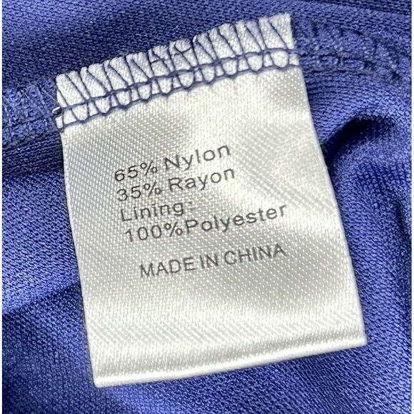 Merokeety Maxi Dress Lace Overlay Indigo Blue Boho Crochet Fringe Knit V Neck L - Picture 15 of 16